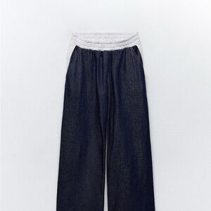 Stylish Navy Blue Wide-Leg Pants
